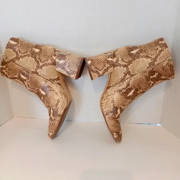 Sam Edelman Destiny Faux Snakeskin Pattern Ankle Boots 3" Heels Sz. 8 - Picture 12 of 15